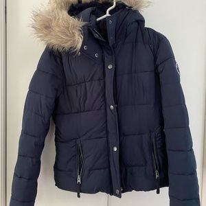 Abercrombie and Fitch Lined Puffer (Navy)